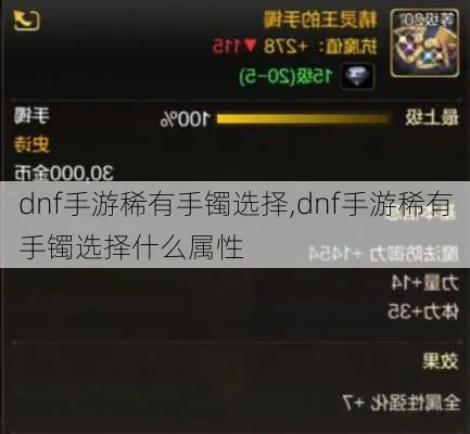 dnf手游戴什么手镯-DNF手游手镯选择指南