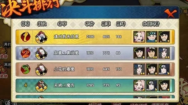 怎么看火影手游排行榜-排行榜参考，享受旅程