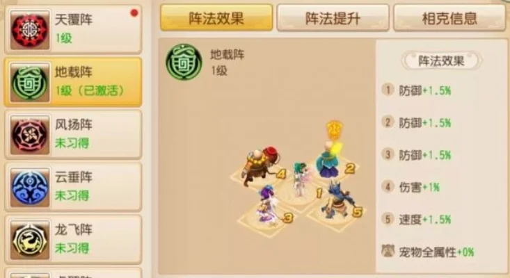 梦幻西游各个阵法效果-梦幻西游阵法效果详解